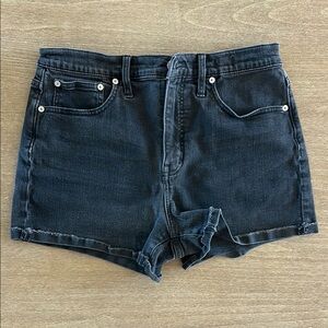 Madewell Black High-Rise Denim Shorts High-Waisted Fitted Size 29